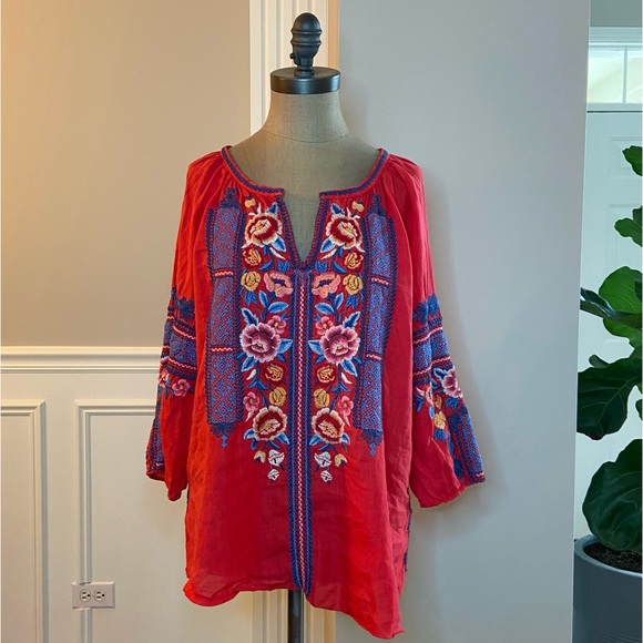 Johnny Was Tops - Johnny Was blouse, tunic length, Size M